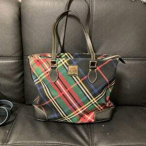 Dooney & Bourke Tartan Tote - Red, Green, Blue